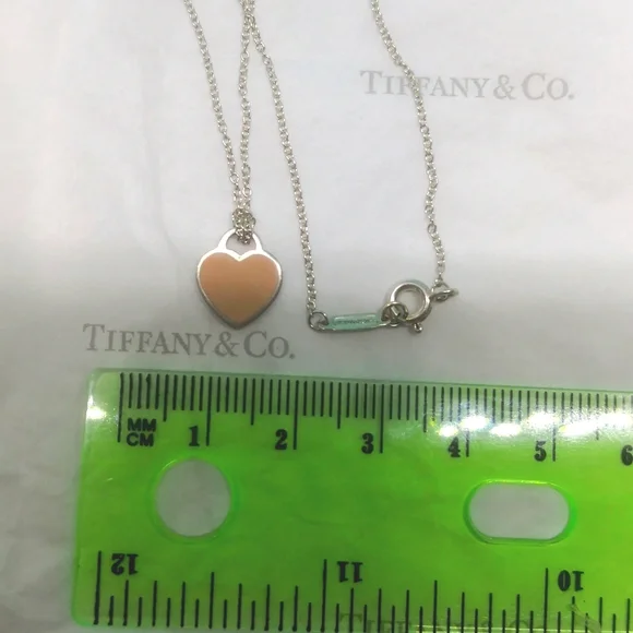 Tiffany and co. Pendant Return toTiffany Pink mini.Necklace.Silver 925..